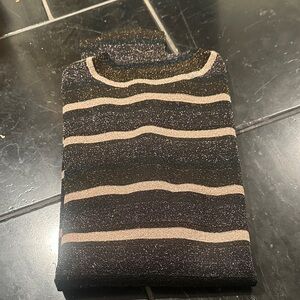 Ulla Johnson Black and Gold Striped Top